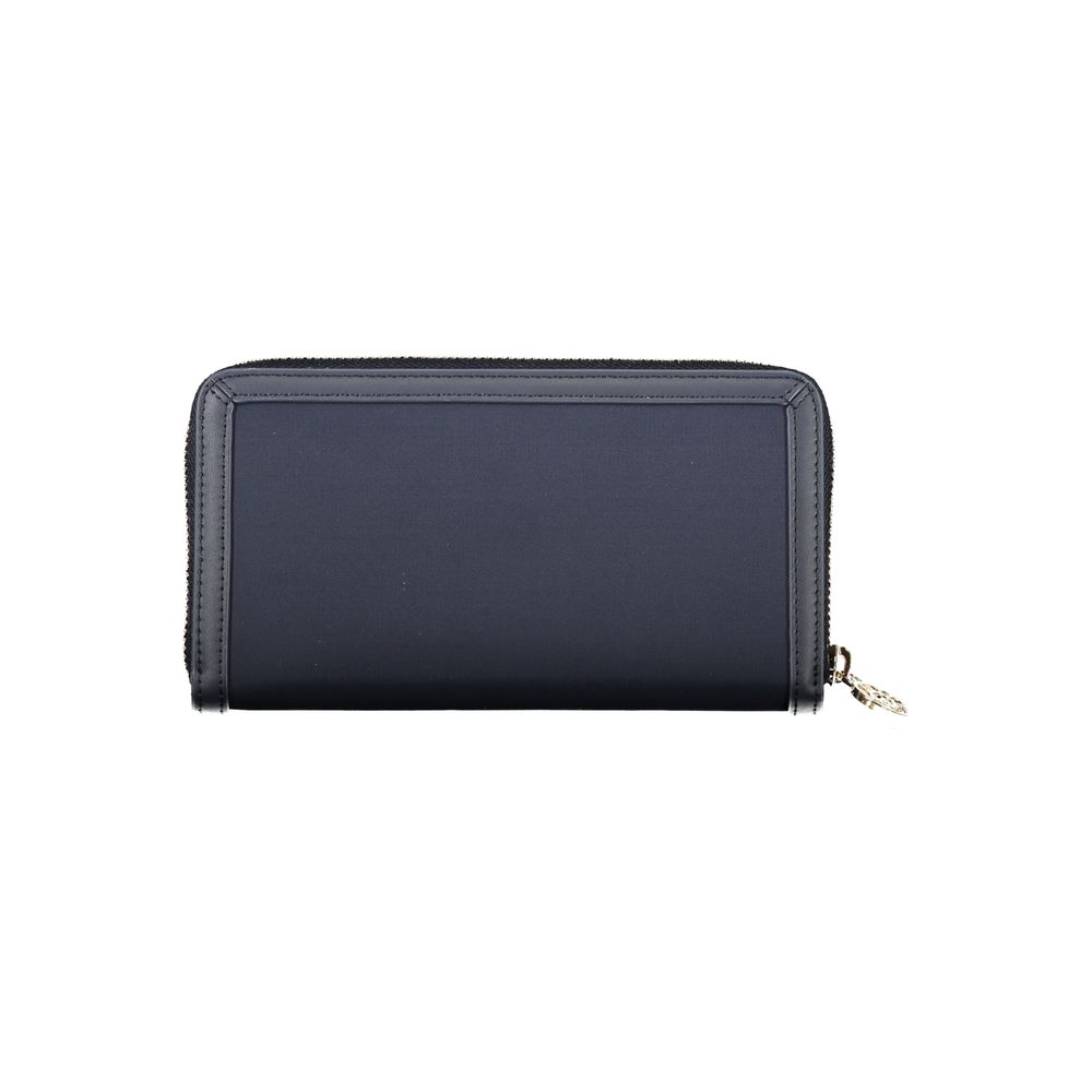 Portofel Tommy Hilfiger Chic Sustainable albastru cu fermoar securizat