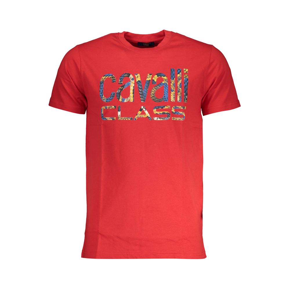 Tricou Cavalli Class roșu din bumbac