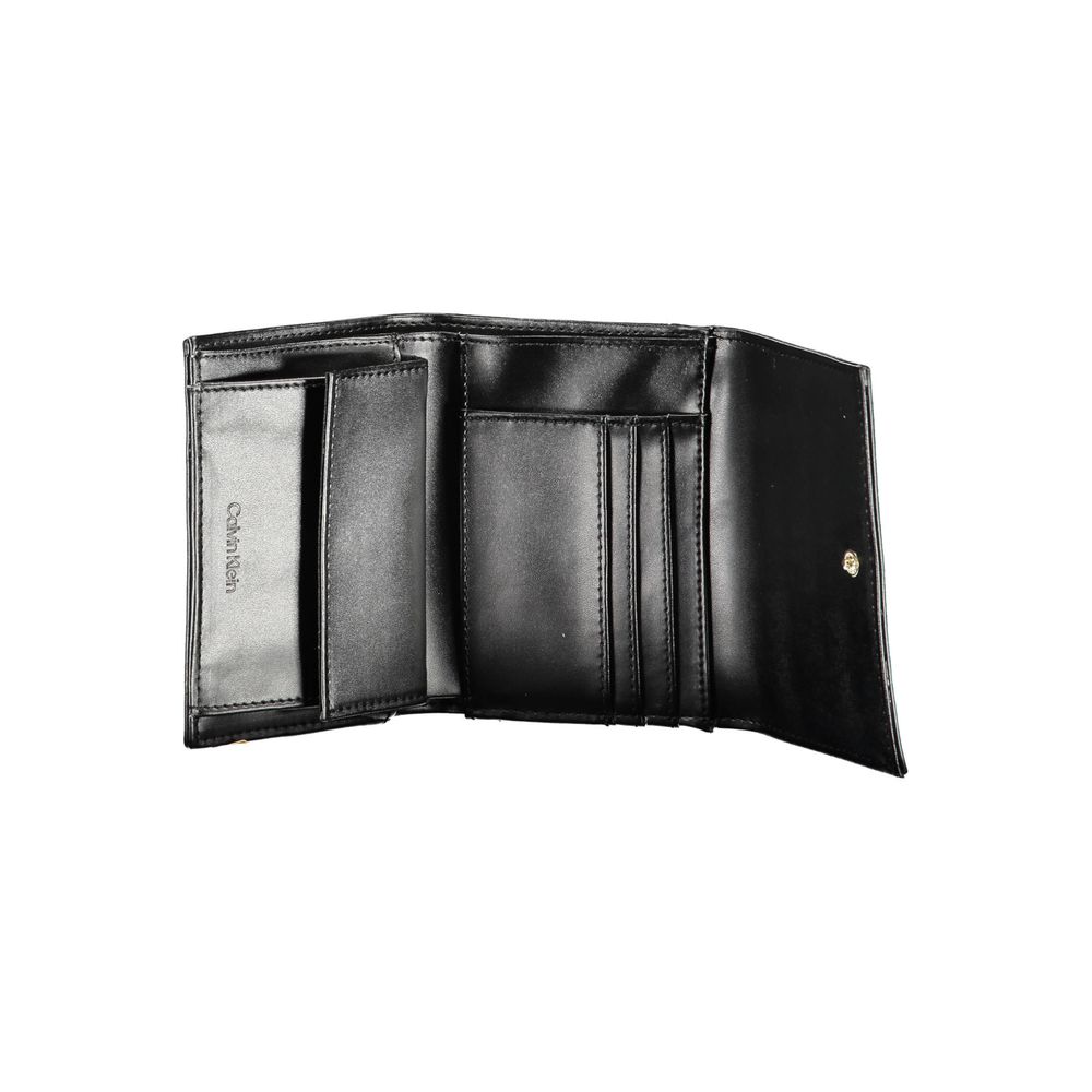 Portofel Calvin Klein negru din poliester pentru femei