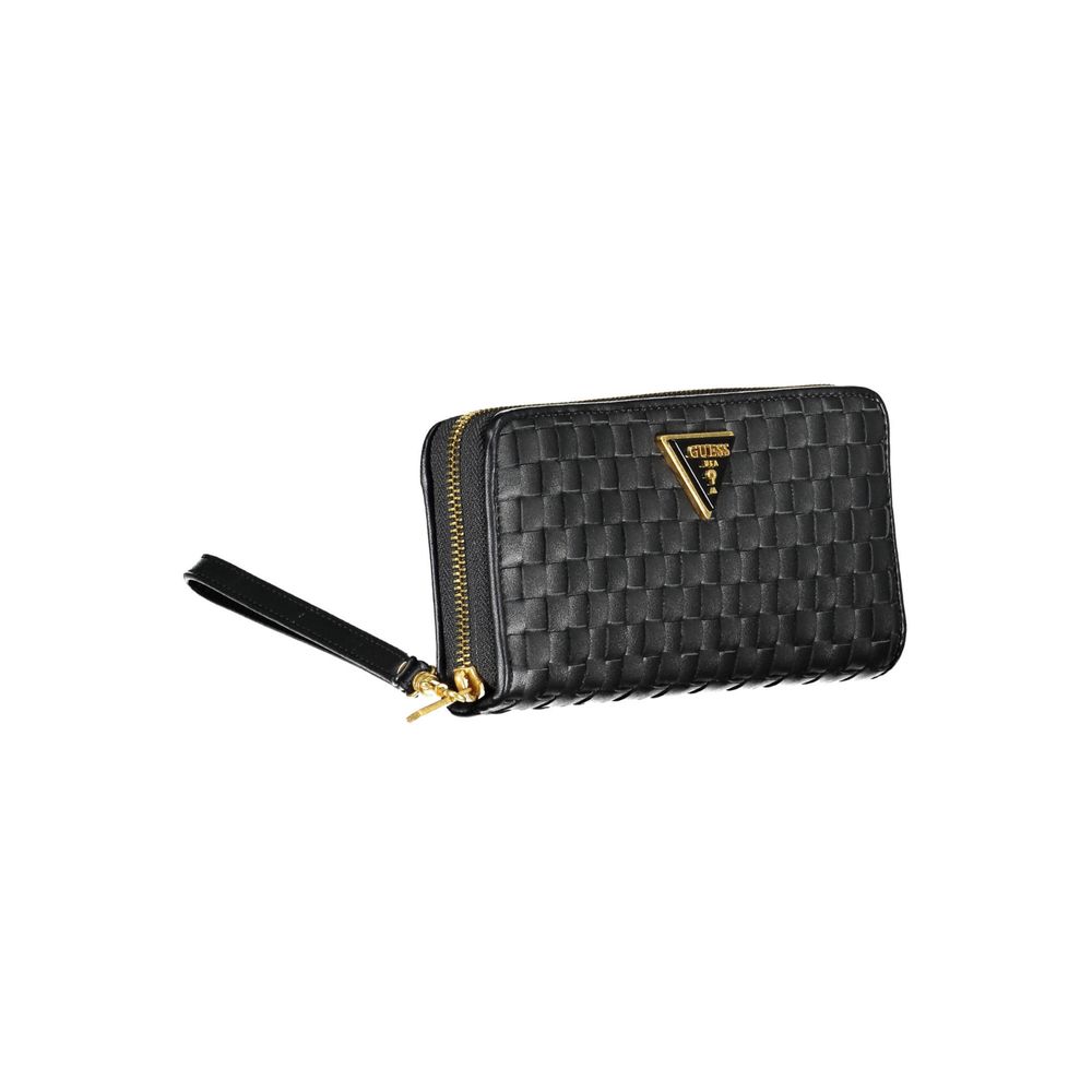 Portofel elegant Guess Jeans negru cu mai multe compartimente