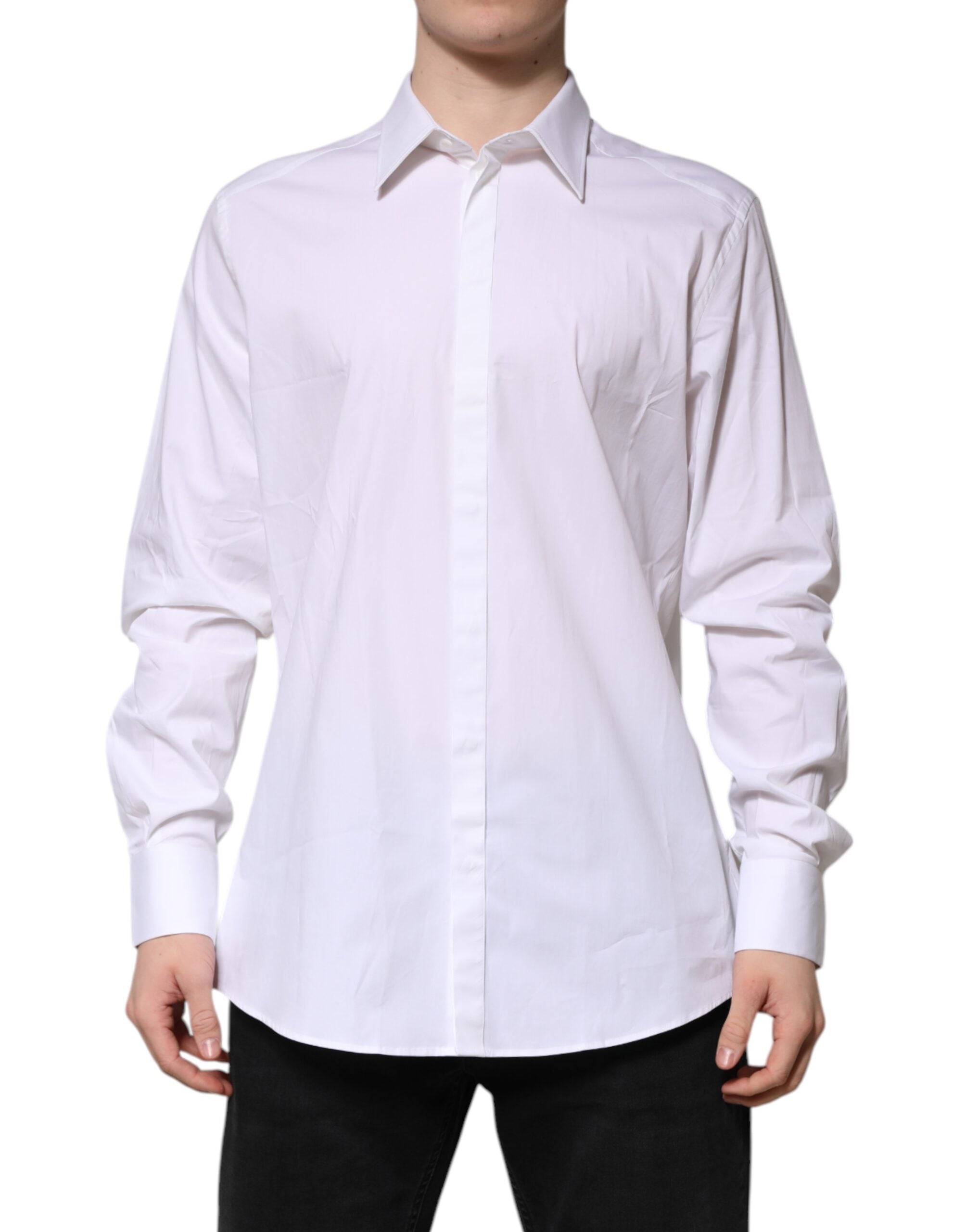 Dolce &amp; Gabbana – Weißes, langärmliges MARTINI-Hemd