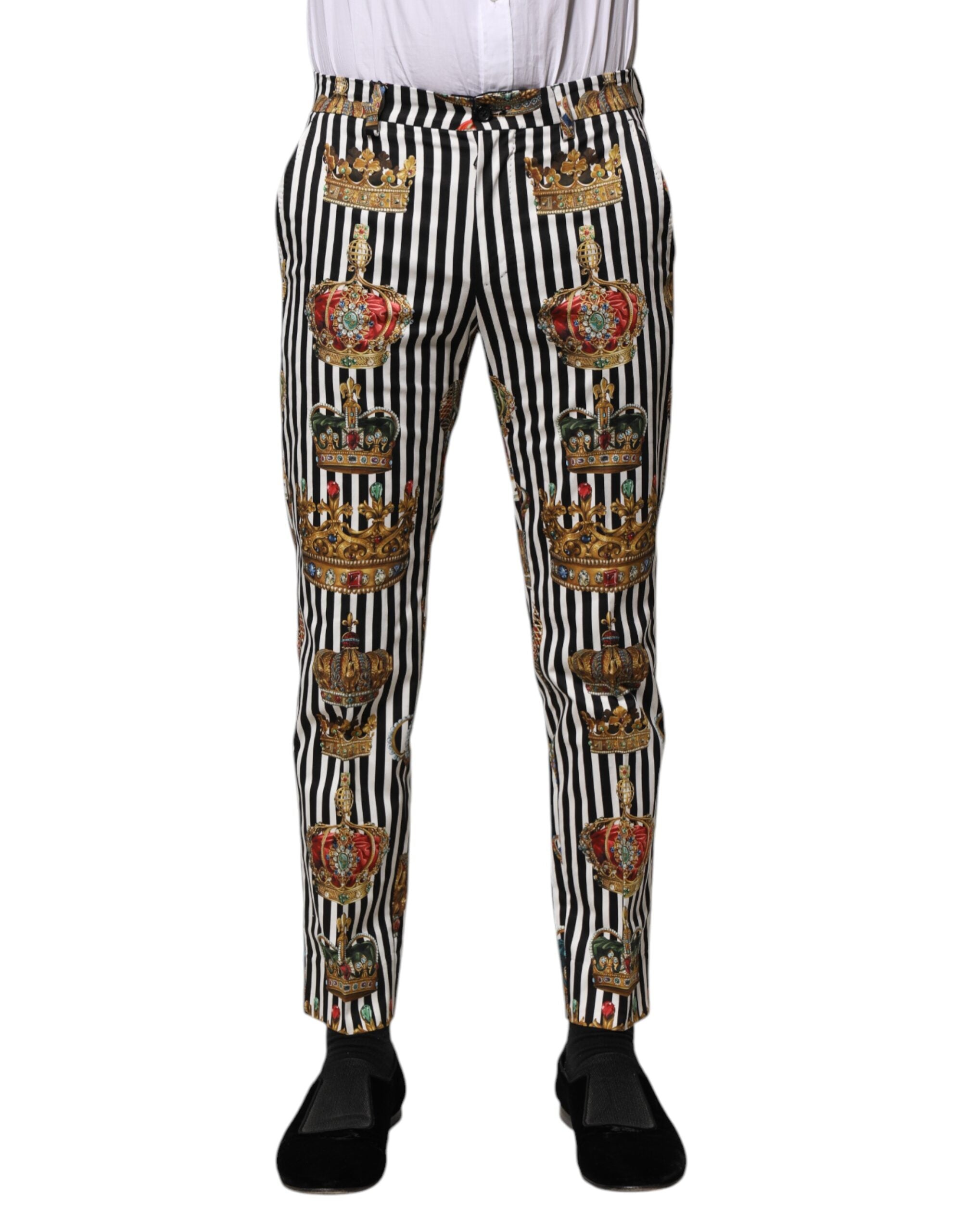 Pantaloni Dolce &amp; Gabbana cu dungi multicolore și croială