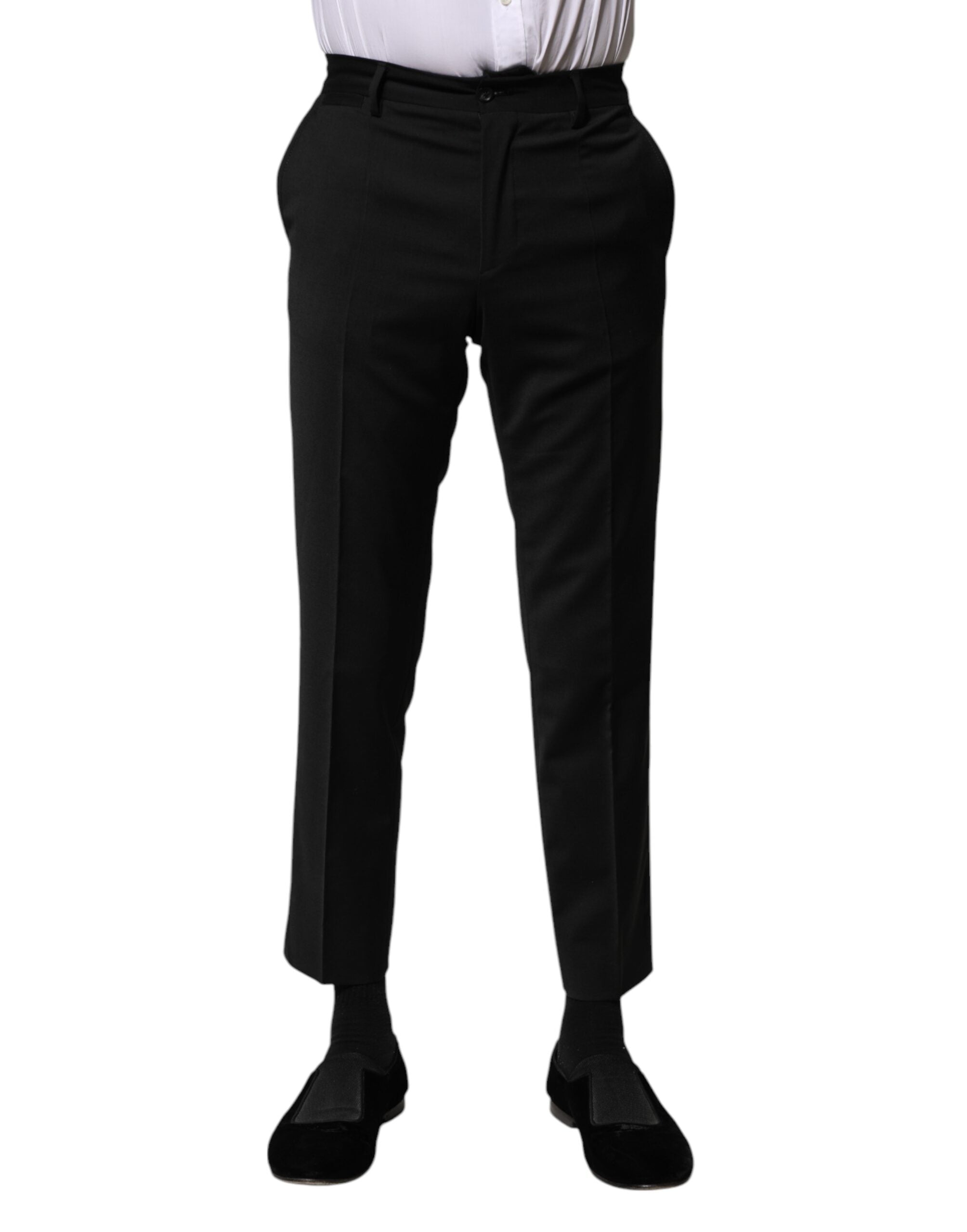Dolce &amp; Gabbana Pantaloni scurți eleganți din lână neagră pentru bărbați