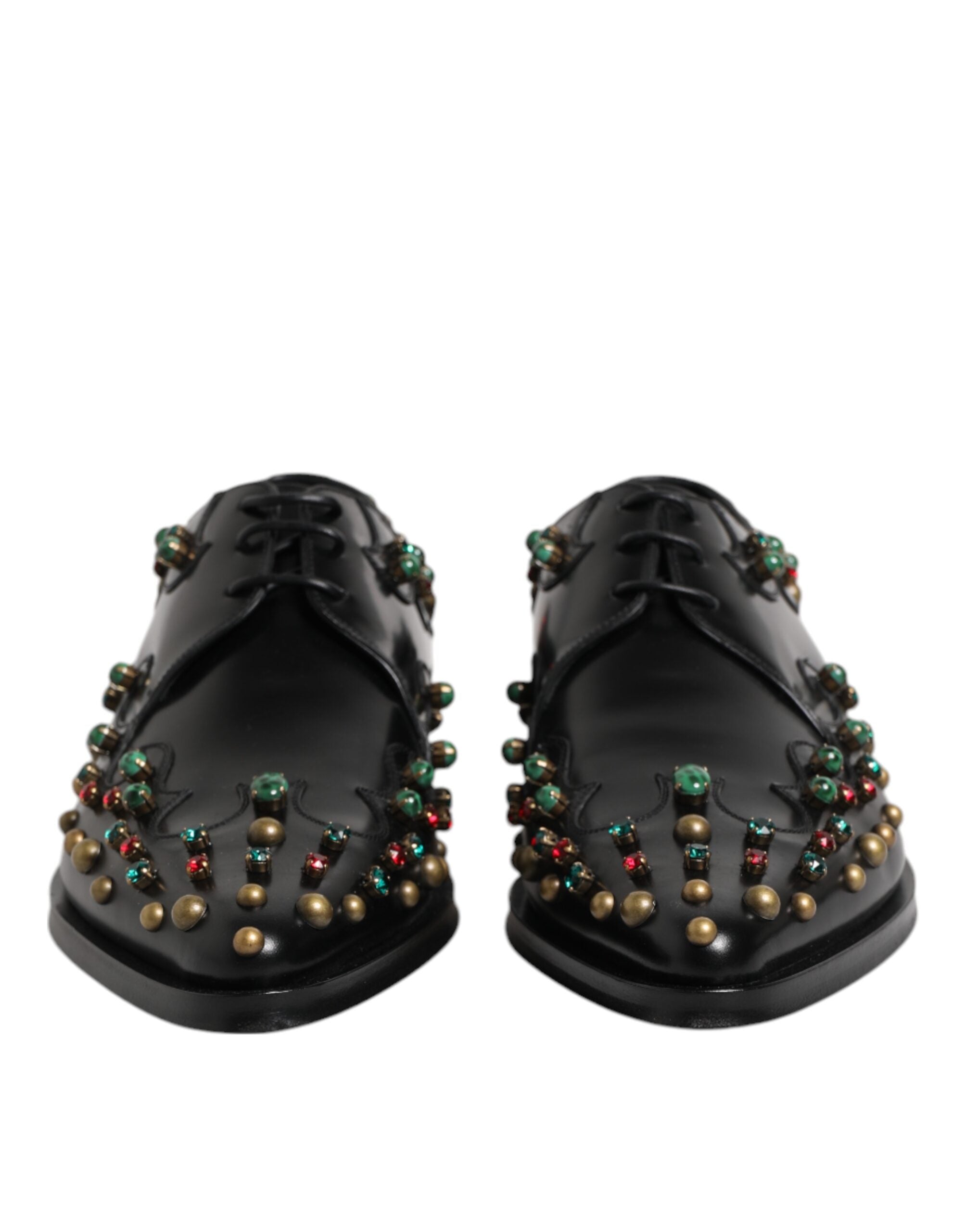 Dolce &amp; Gabbana – Derby-Schuhe aus schwarzem Leder mit Nieten