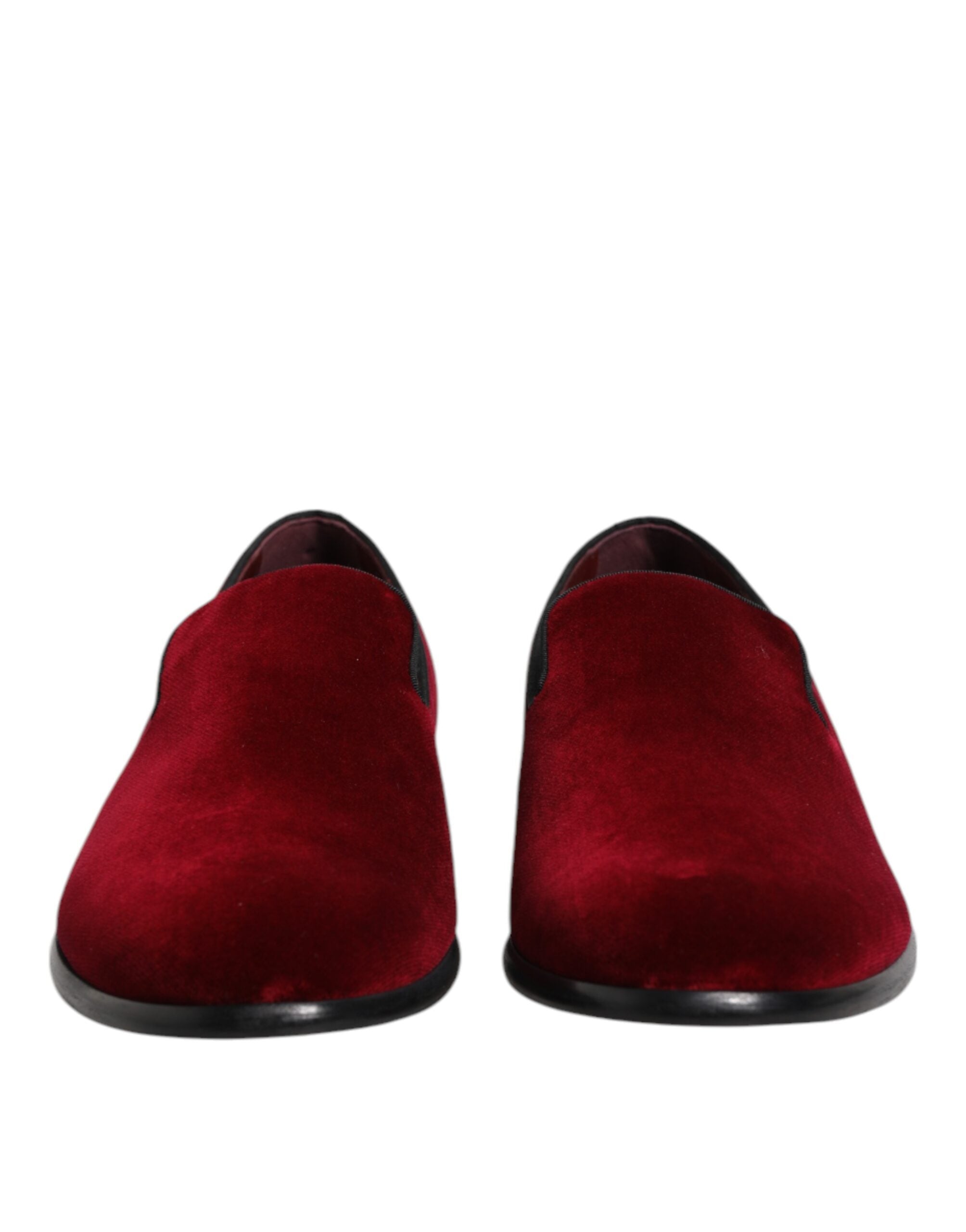 Dolce &amp; Gabbana – Slipper aus rotem Baumwollsamt, formelle Schuhe