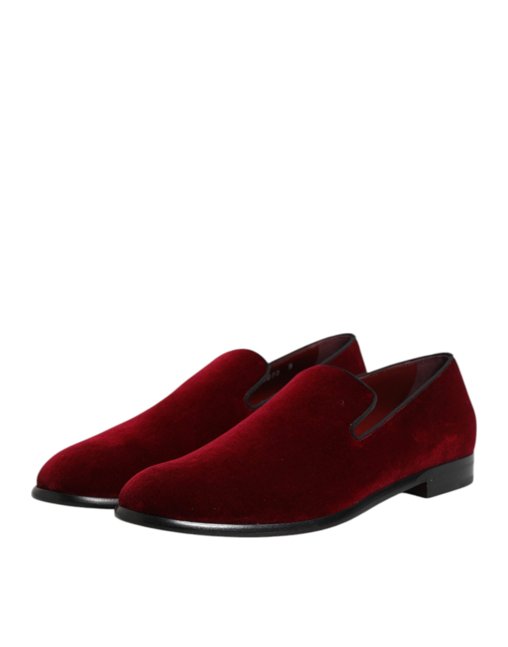 Dolce &amp; Gabbana – Slipper aus rotem Baumwollsamt, formelle Schuhe