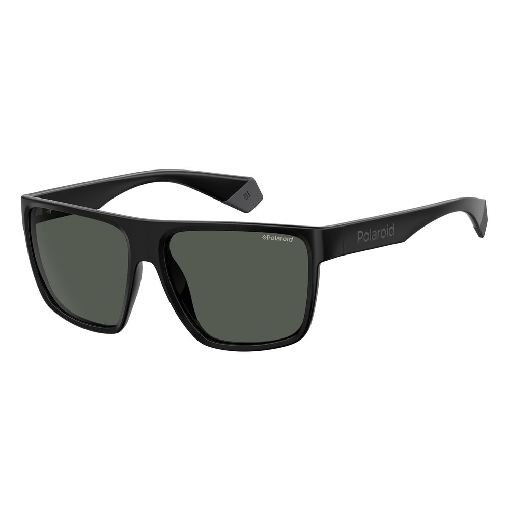 Polaroid – Schwarze Sonnenbrille aus Kalbshaar