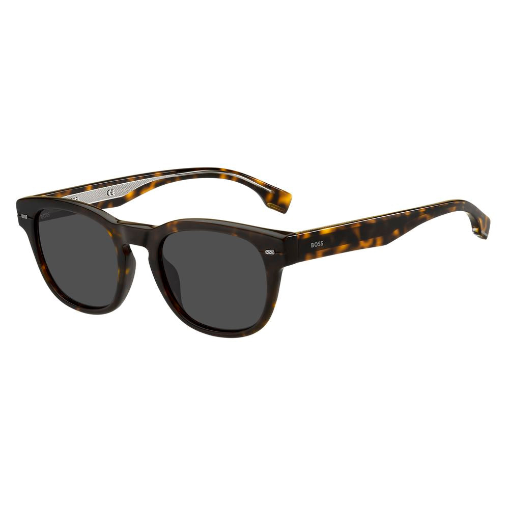 Hugo Boss – Braune Sonnenbrille aus Kalbshaar