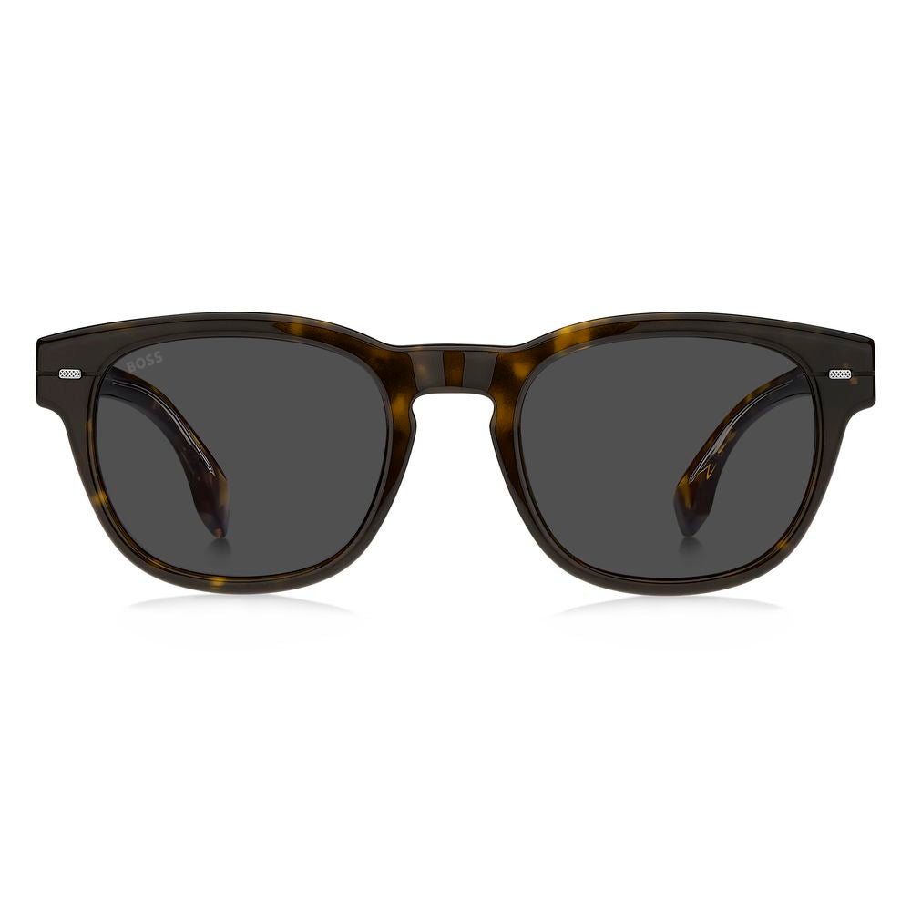 Hugo Boss – Braune Sonnenbrille aus Kalbshaar