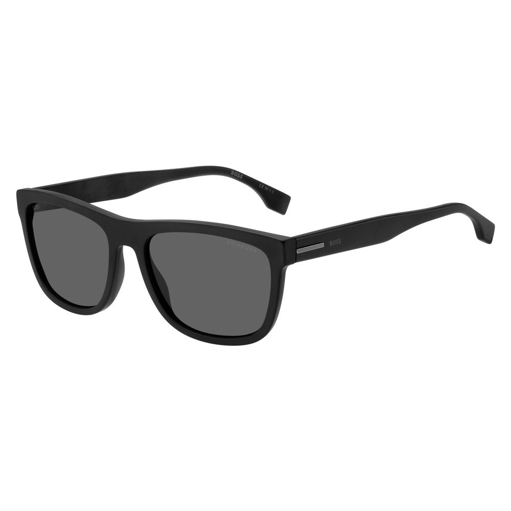 Hugo Boss – Schwarze Sonnenbrille aus Kalbshaar