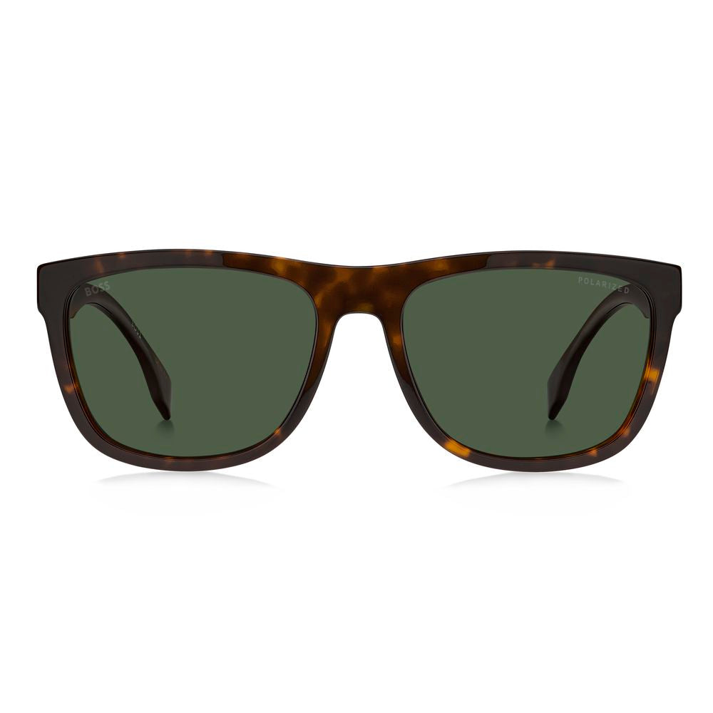 Hugo Boss – Braune Sonnenbrille aus Kalbshaar