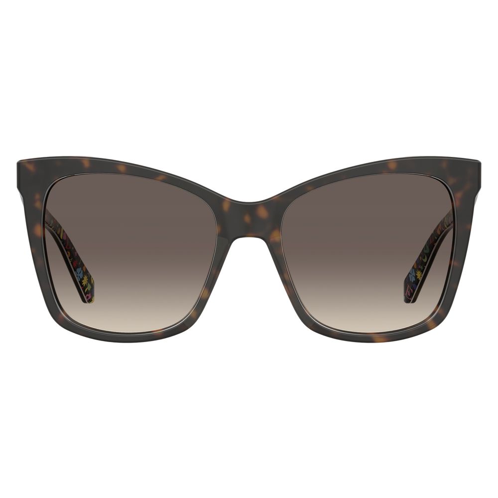 Love Moschino – Braune Sonnenbrille aus Kalbshaar