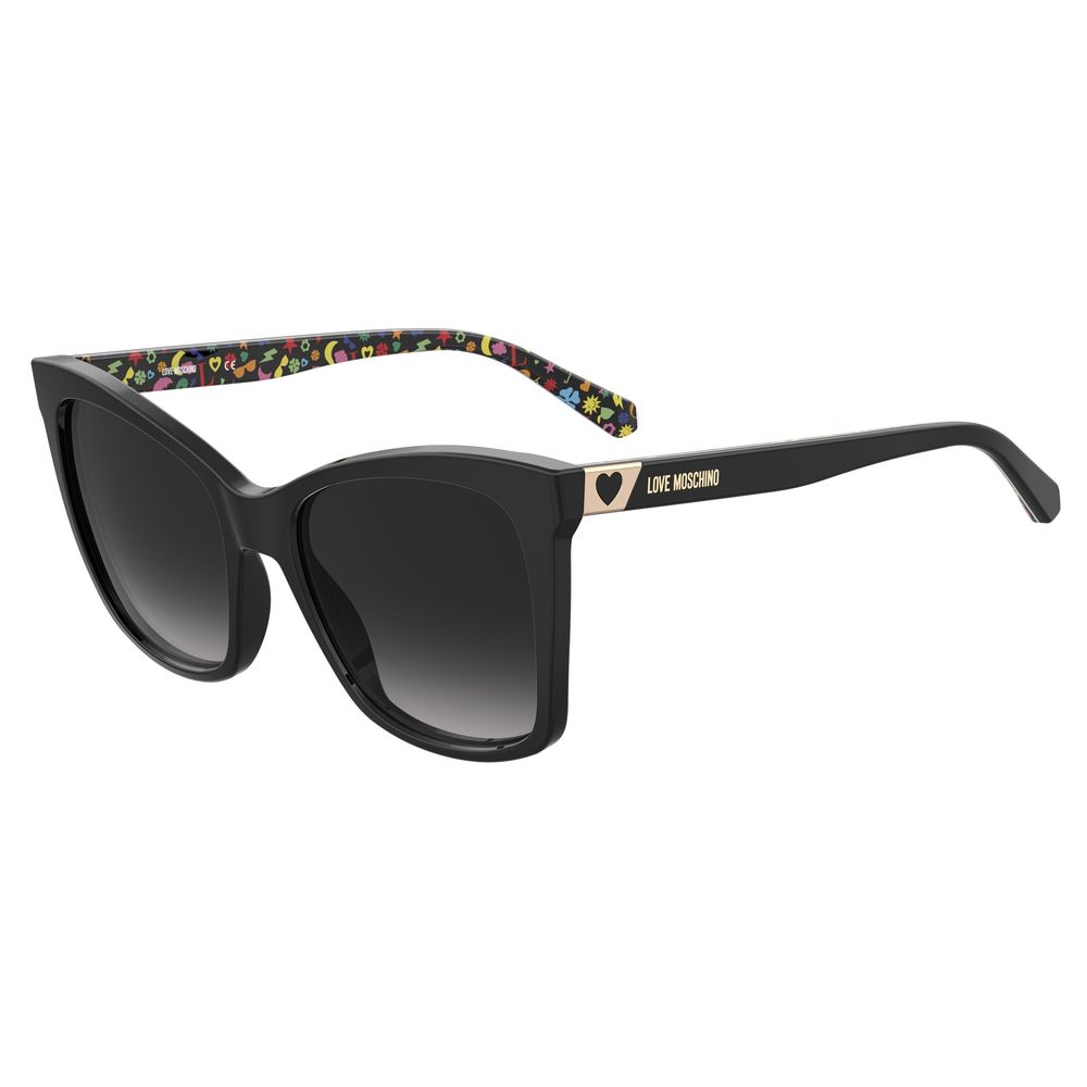 Ochelari de soare Love Moschino negri cu model Haircalf