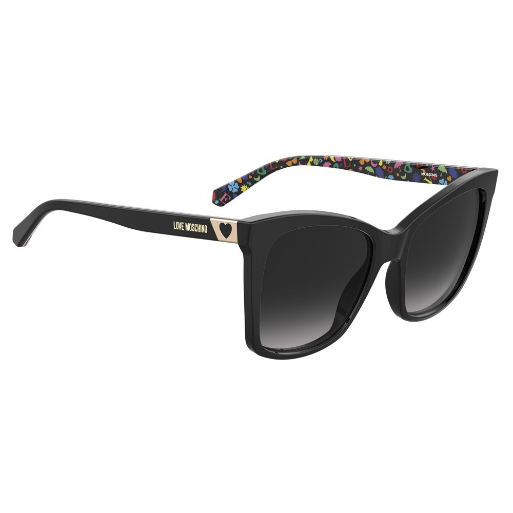 Ochelari de soare Love Moschino negri cu model Haircalf