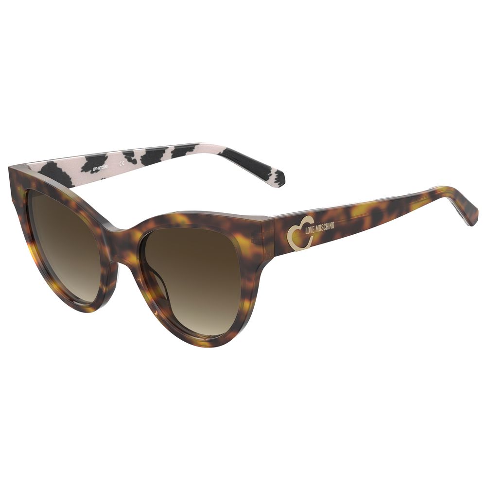 Love Moschino – Braune Sonnenbrille aus Kalbshaar