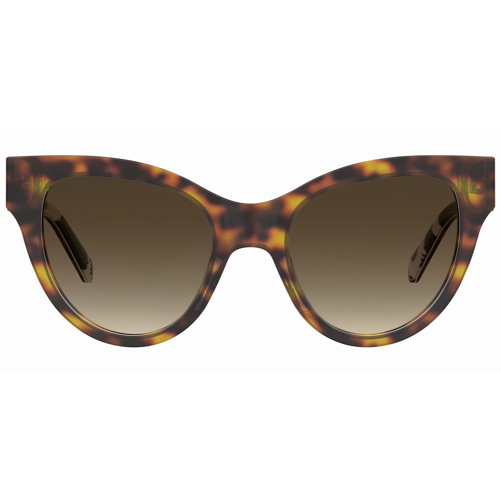 Love Moschino – Braune Sonnenbrille aus Kalbshaar