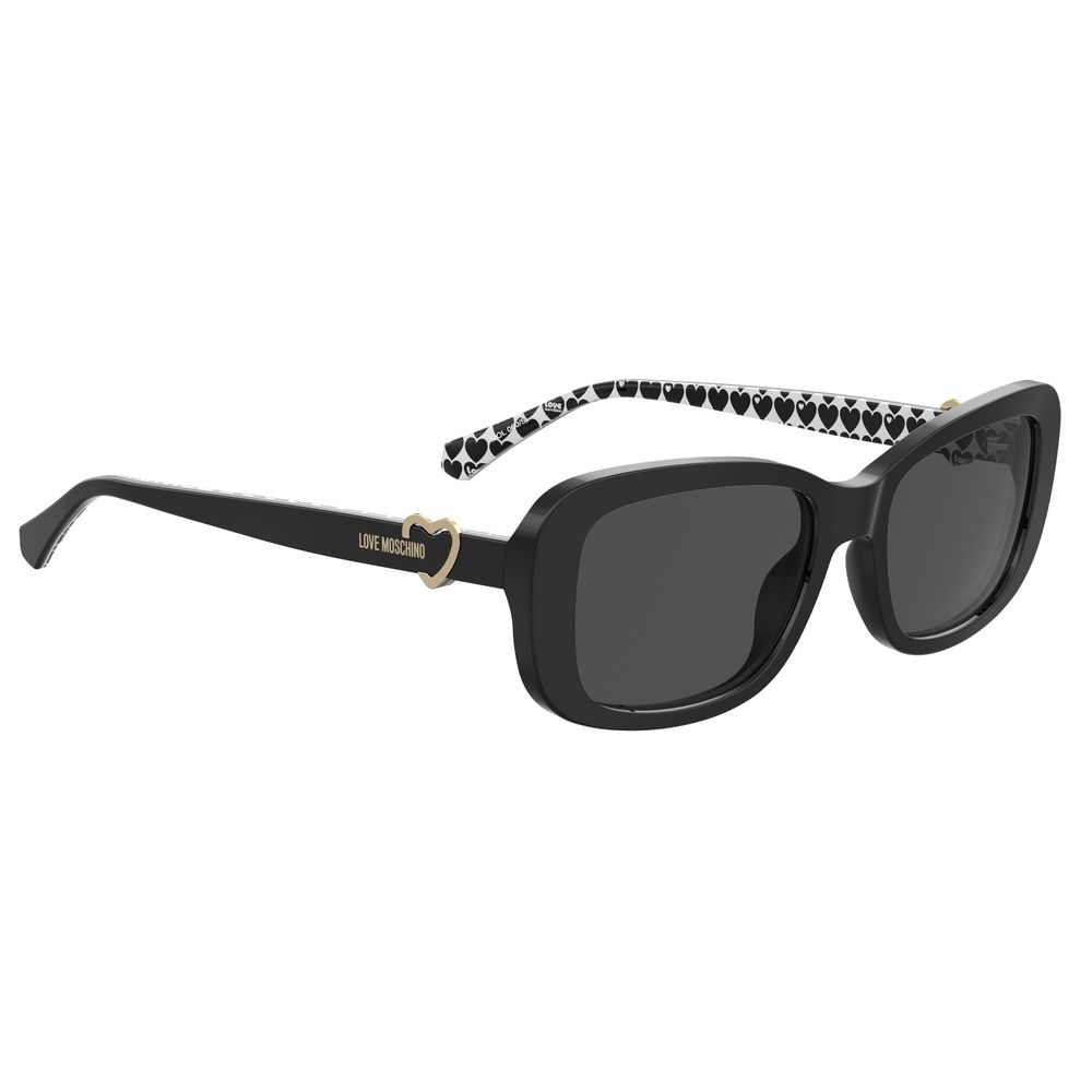Ochelari de soare Love Moschino negri cu model Haircalf