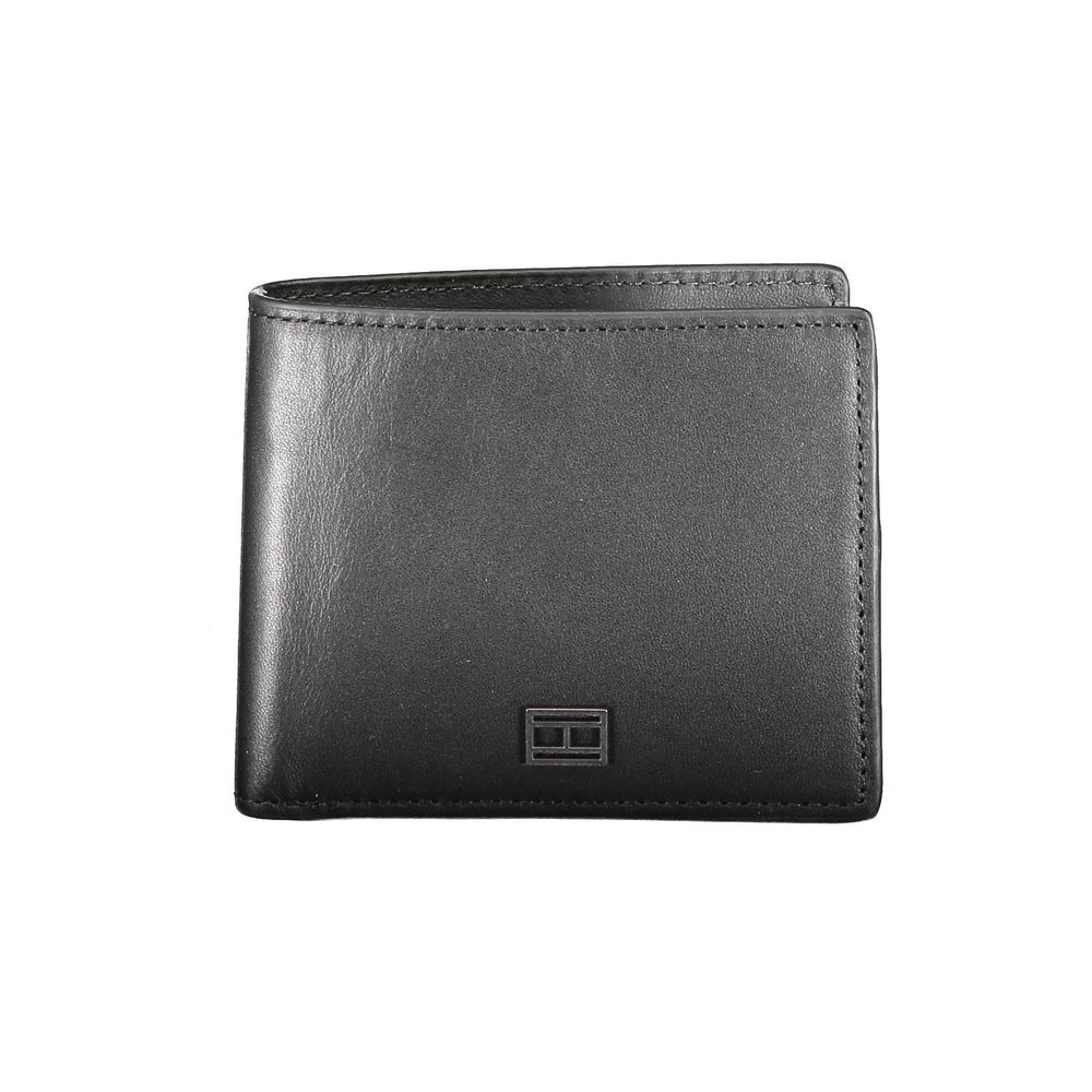 Tommy Hilfiger – Schwarze Lederbrieftasche für Herren
