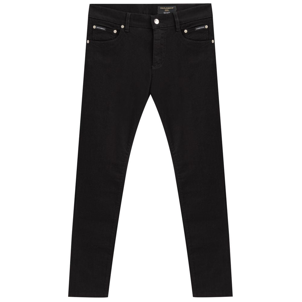 Blugi și pantaloni negri din bumbac Dolce &amp; Gabbana