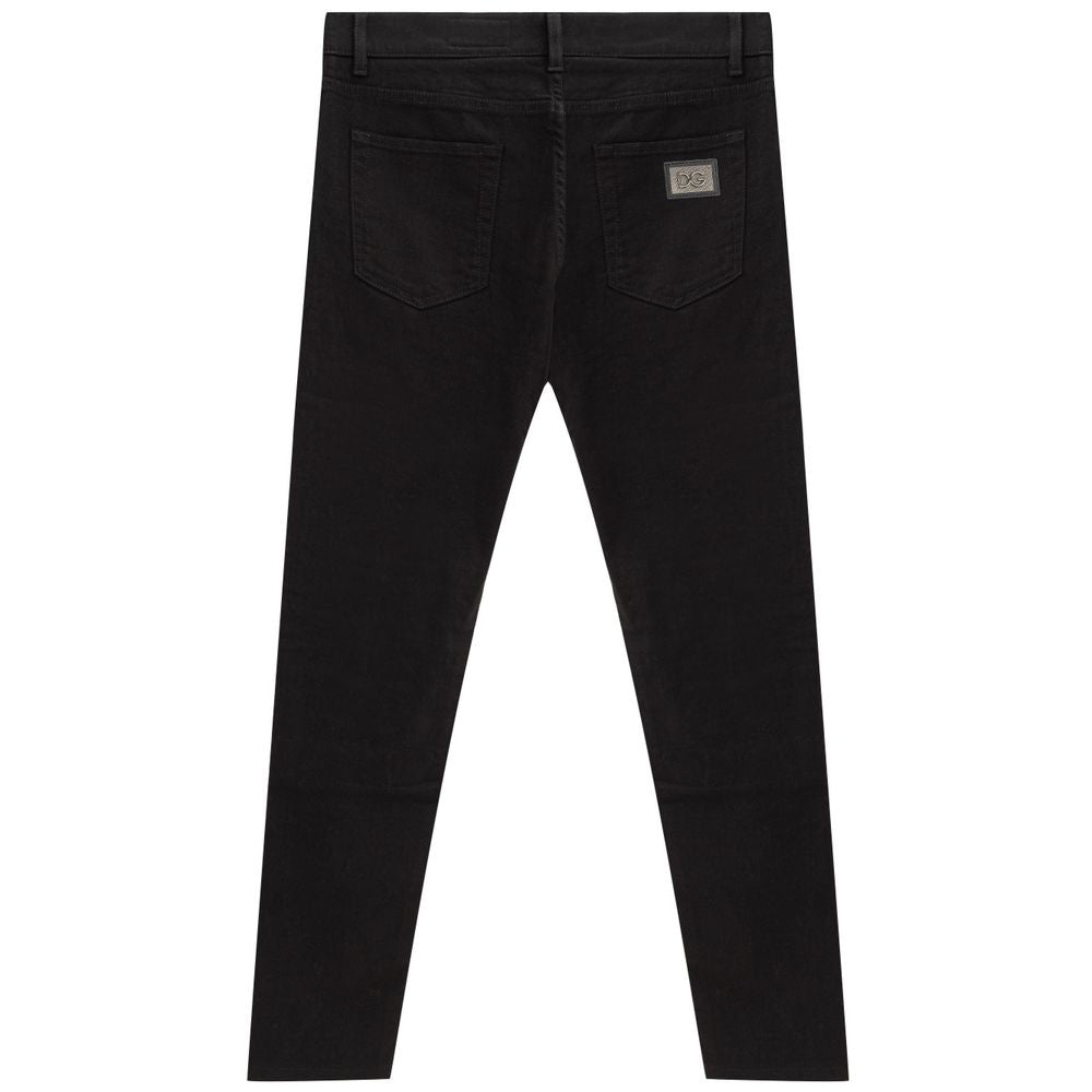 Blugi și pantaloni negri din bumbac Dolce &amp; Gabbana