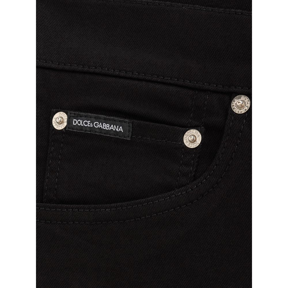 Dolce &amp; Gabbana Schwarze Jeans und Hose aus Baumwolle