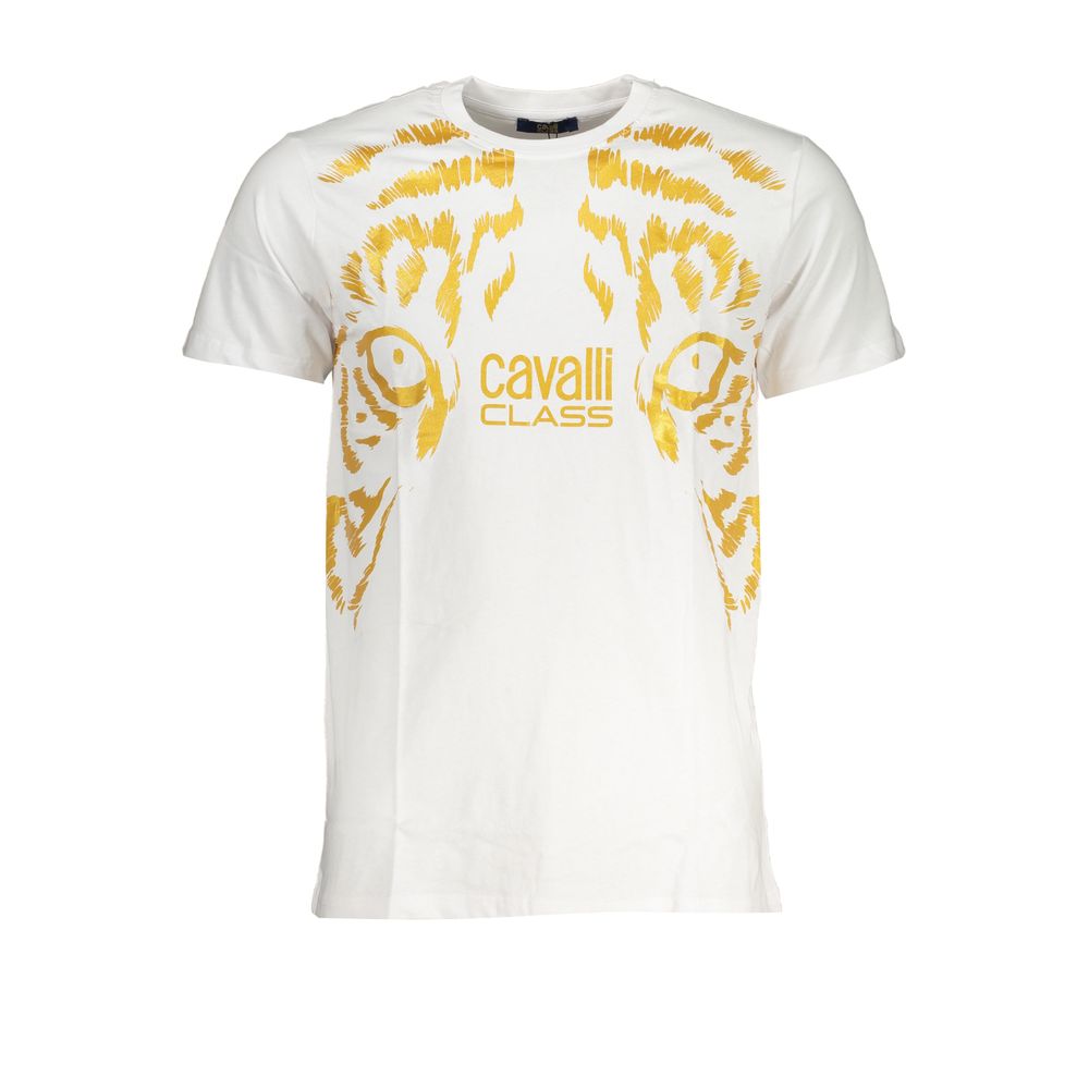 Weißes Baumwoll-T-Shirt der Cavalli Class