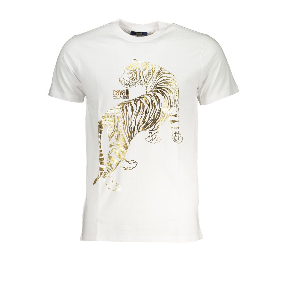 Weißes Baumwoll-T-Shirt der Cavalli Class
