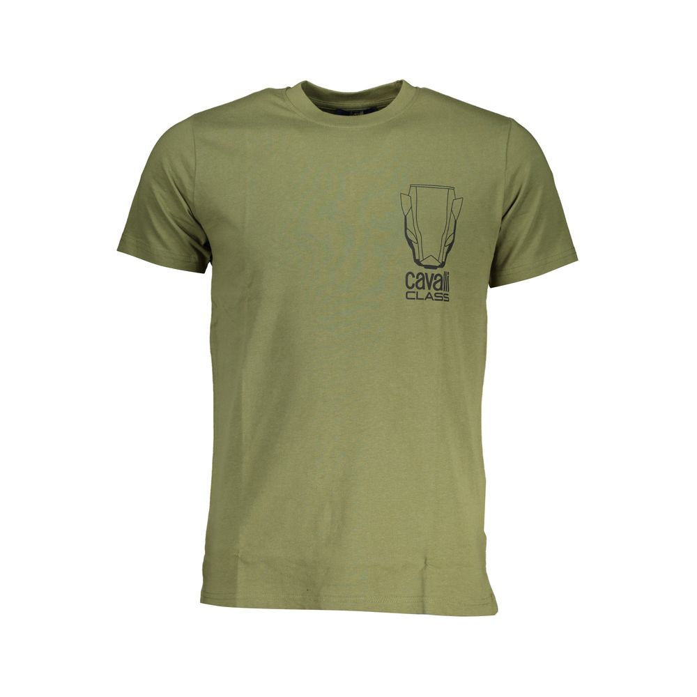 Tricou Cavalli Class verde din bumbac