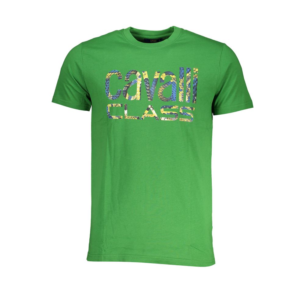 Tricou Cavalli Class verde din bumbac
