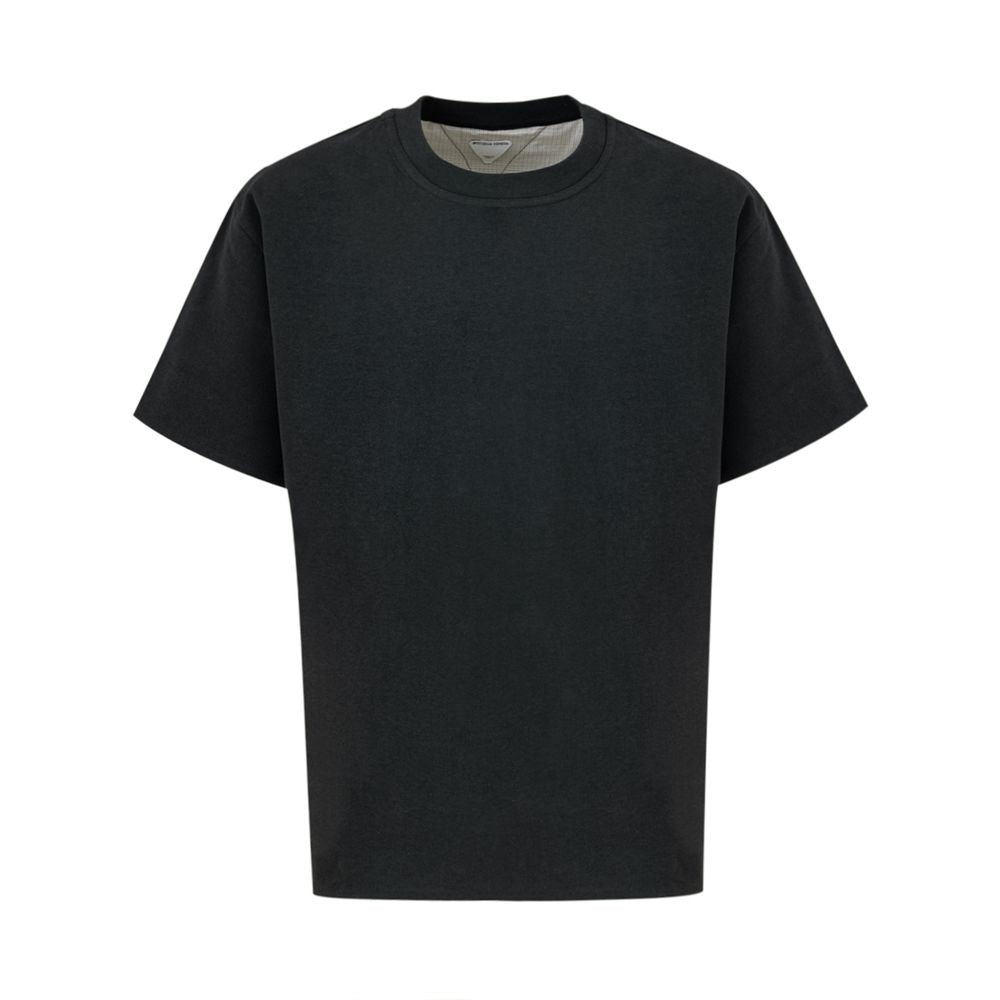 Tricou Bottega Veneta gri din bumbac