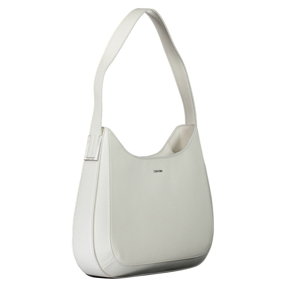 Geantă de mână Calvin Klein albă din poliester pentru femei