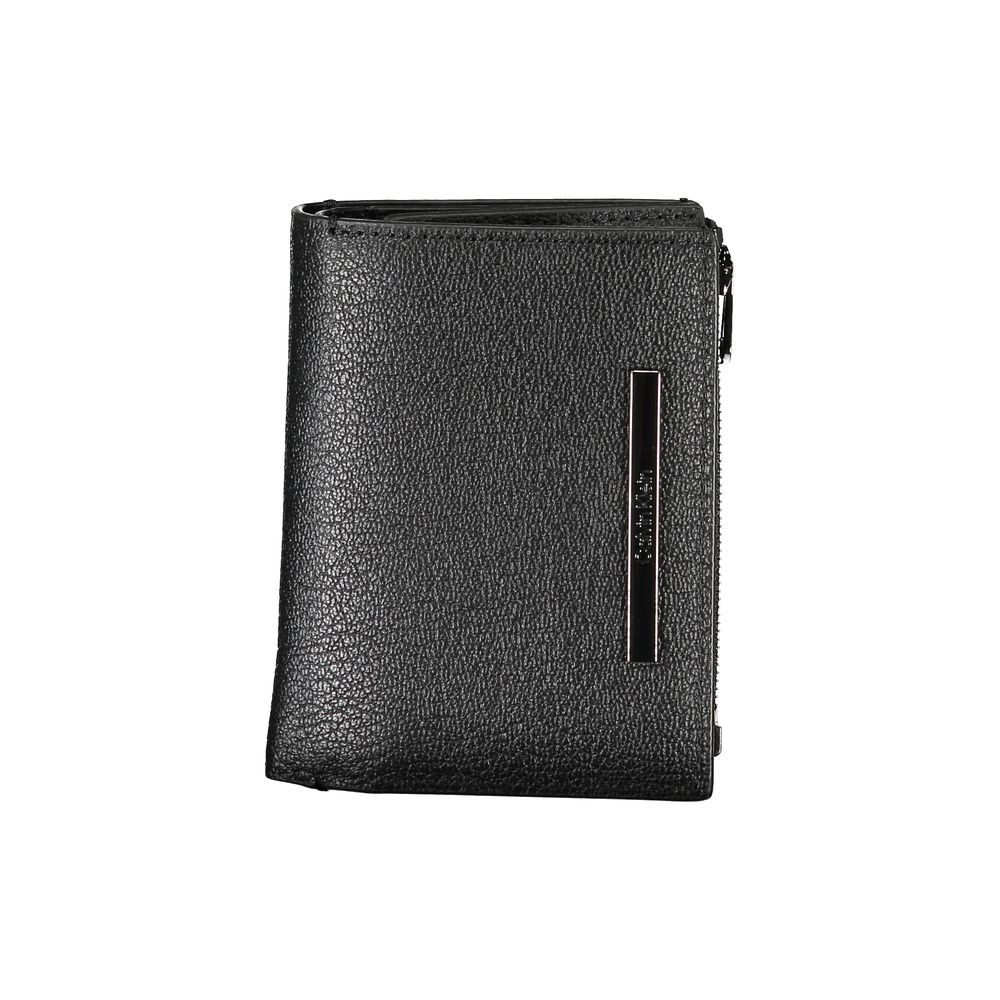 Portofel elegant din piele neagră Calvin Klein cu portofel pentru monede