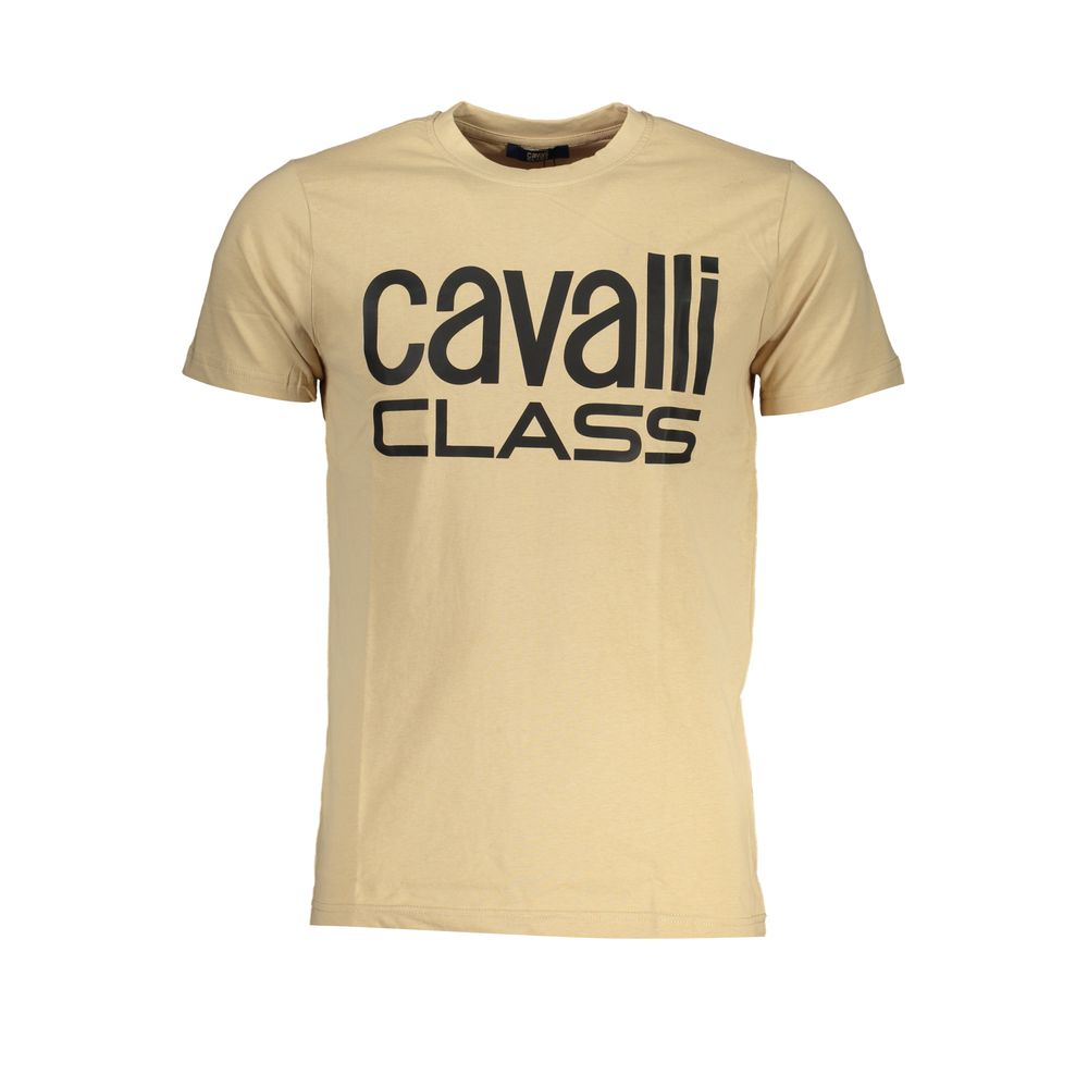 Beiges Baumwoll-T-Shirt der Cavalli Class