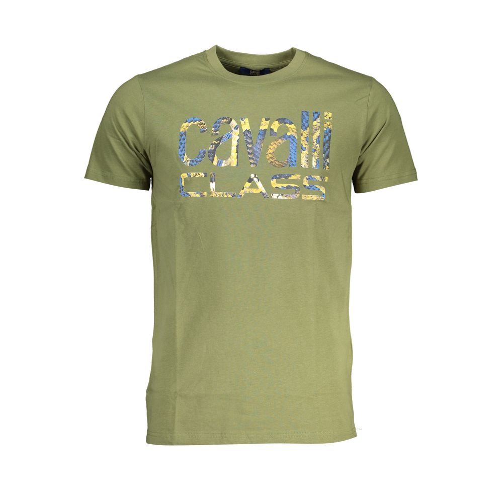 Tricou Cavalli Class verde din bumbac