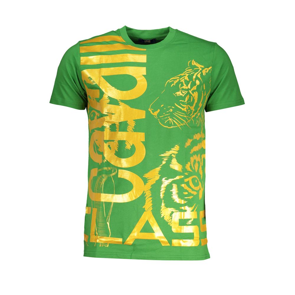 Tricou Cavalli Class verde din bumbac