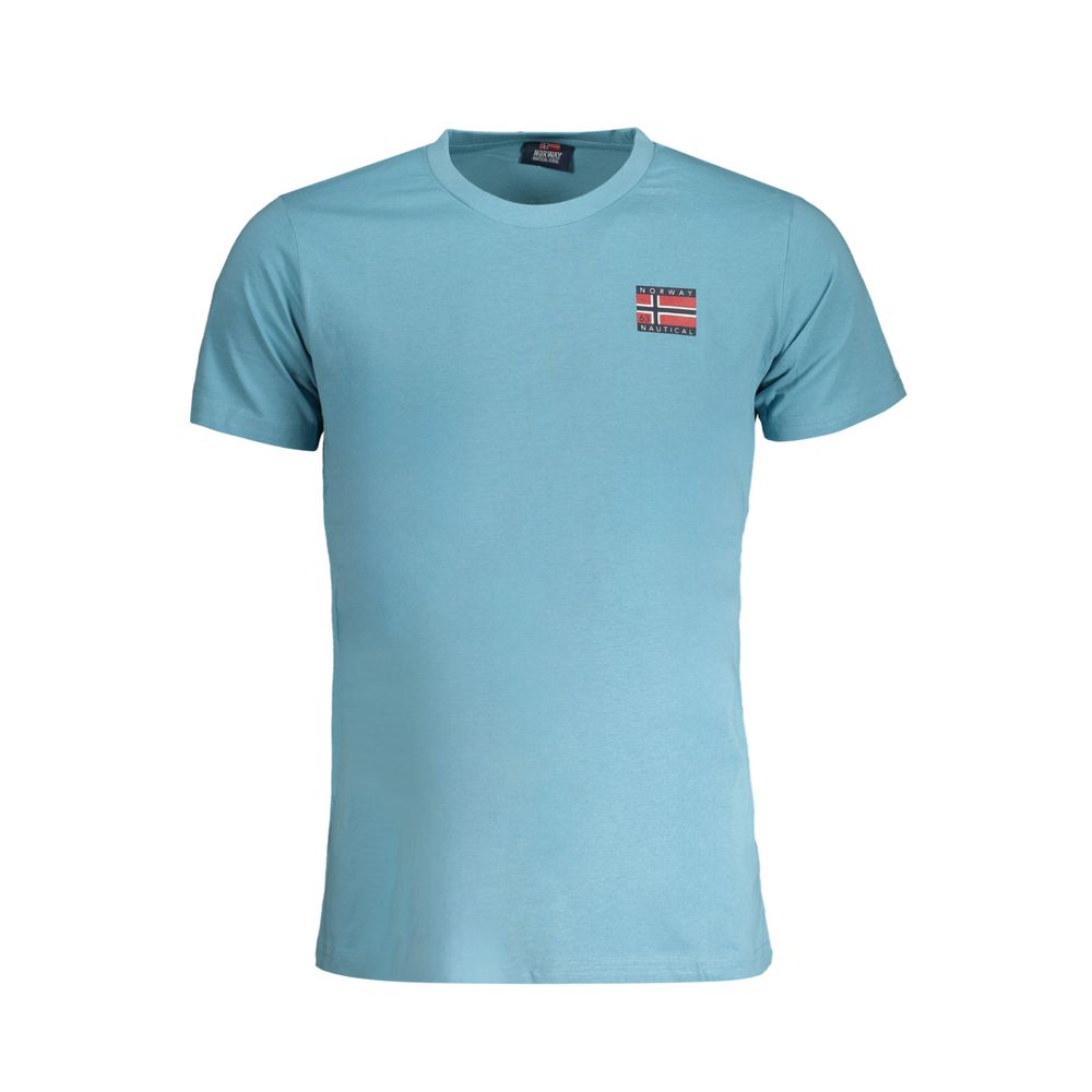 Norwegen 1963 Hellblaues Herren-T-Shirt aus Baumwolle