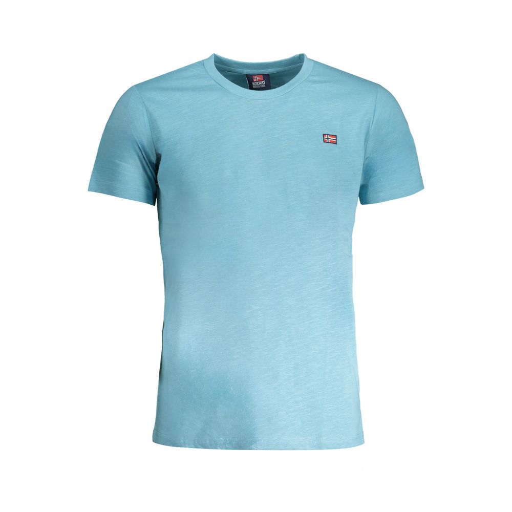 Norwegen 1963 Hellblaues Herren-T-Shirt aus Baumwolle