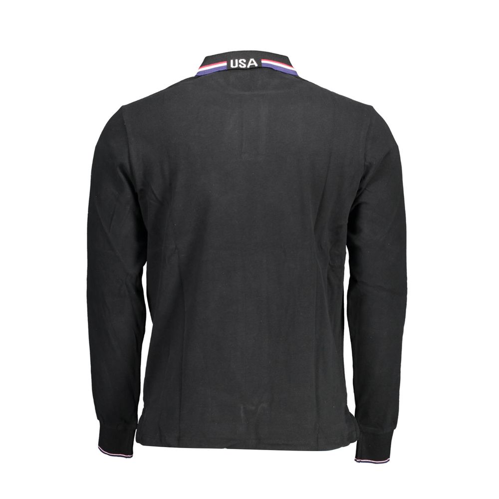 Tricou polo negru din bumbac pentru bărbați US POLO ASSN.