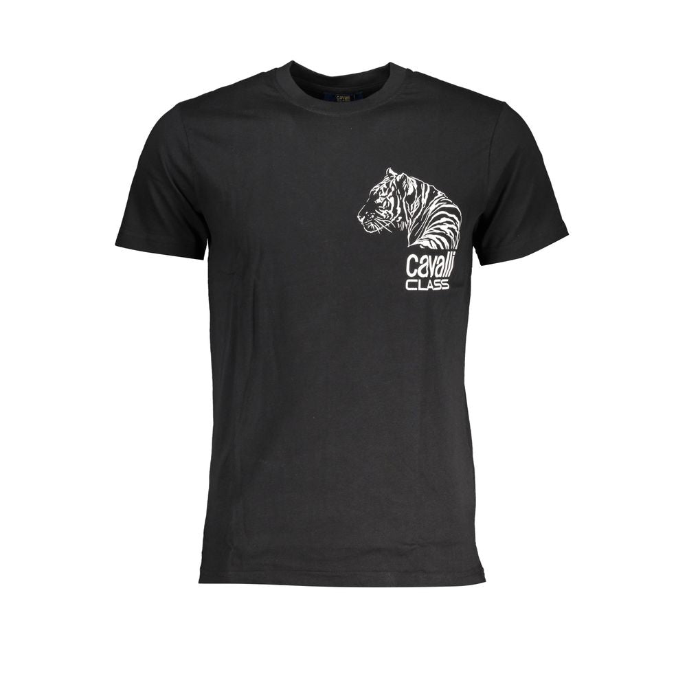 Schwarzes Baumwoll-T-Shirt der Cavalli Class
