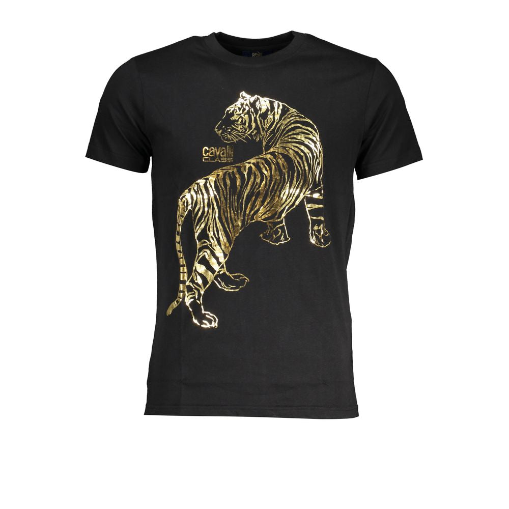 Schwarzes Baumwoll-T-Shirt der Cavalli Class