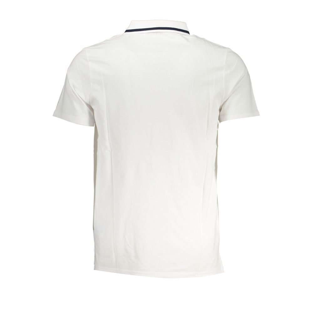 Tricou polo elegant din bumbac alb cu accente contrastante Fila