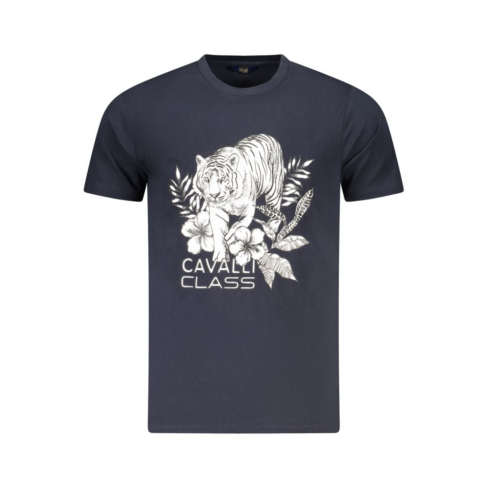 Cavalli Class Herren T-Shirt aus blauer Baumwolle