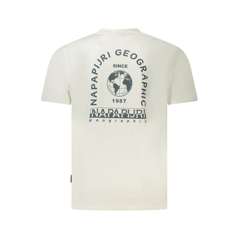 Napapijri Weißes Herren-T-Shirt aus Baumwolle