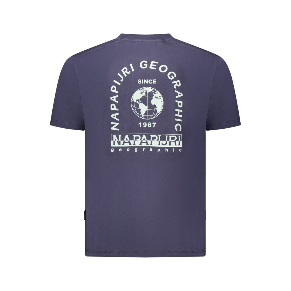 Napapijri Blaues Herren-T-Shirt aus Baumwolle