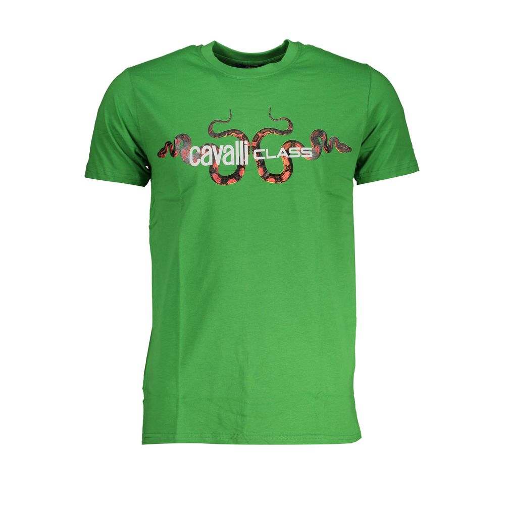 Tricou Cavalli Class verde din bumbac