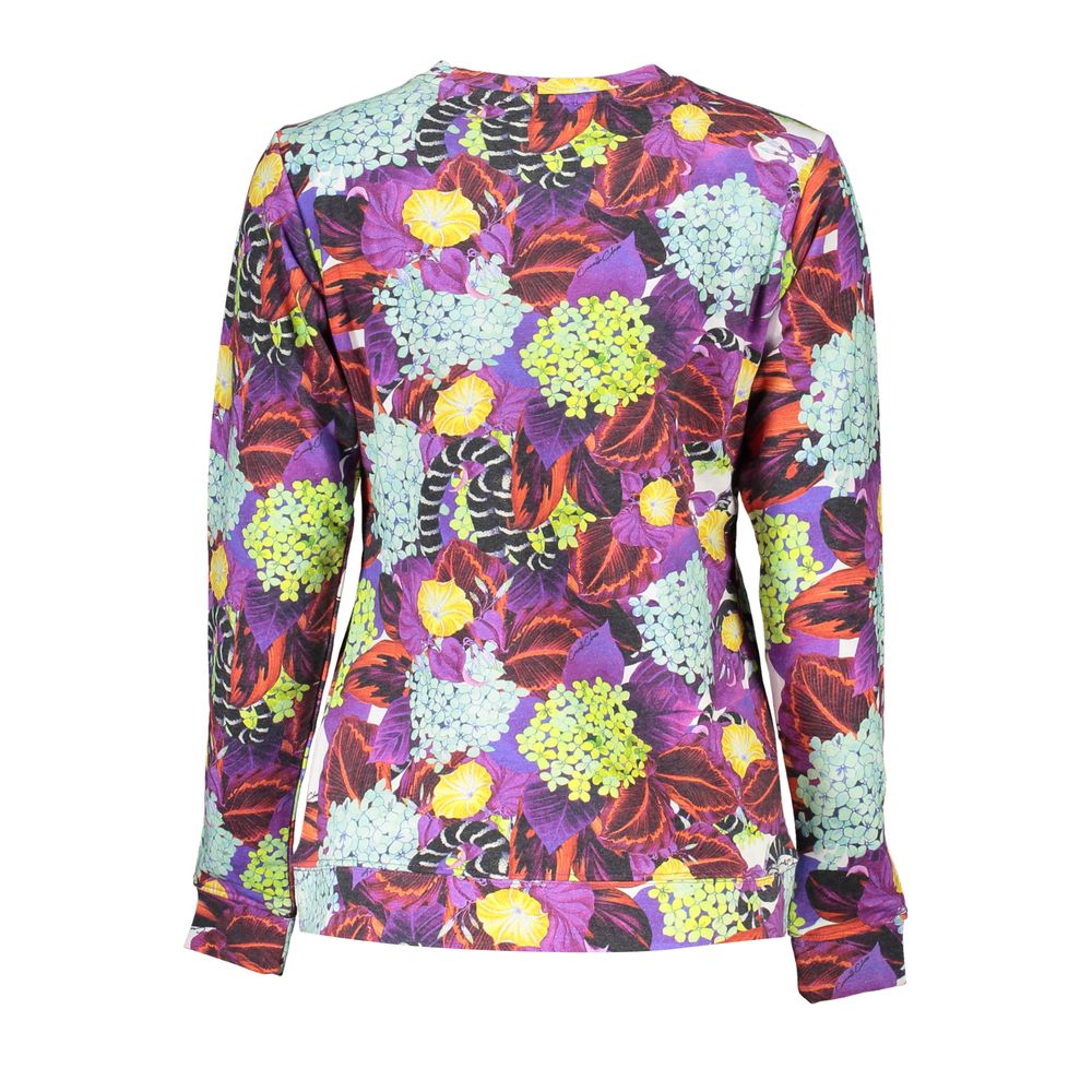Cavalli Class Eleganter lila Pullover mit Rundhalsausschnitt