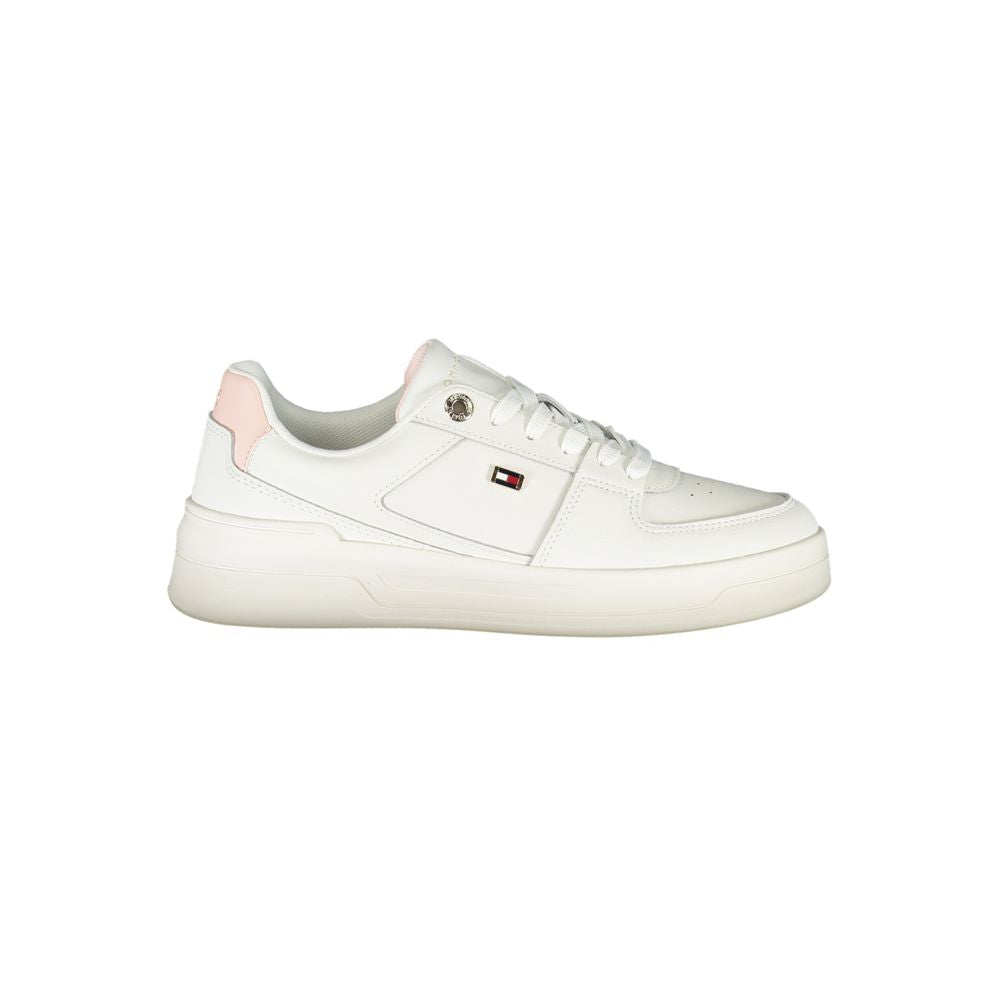 Tommy Hilfiger – Elegante weiße Schnür-Sneaker mit Kontrastdetail
