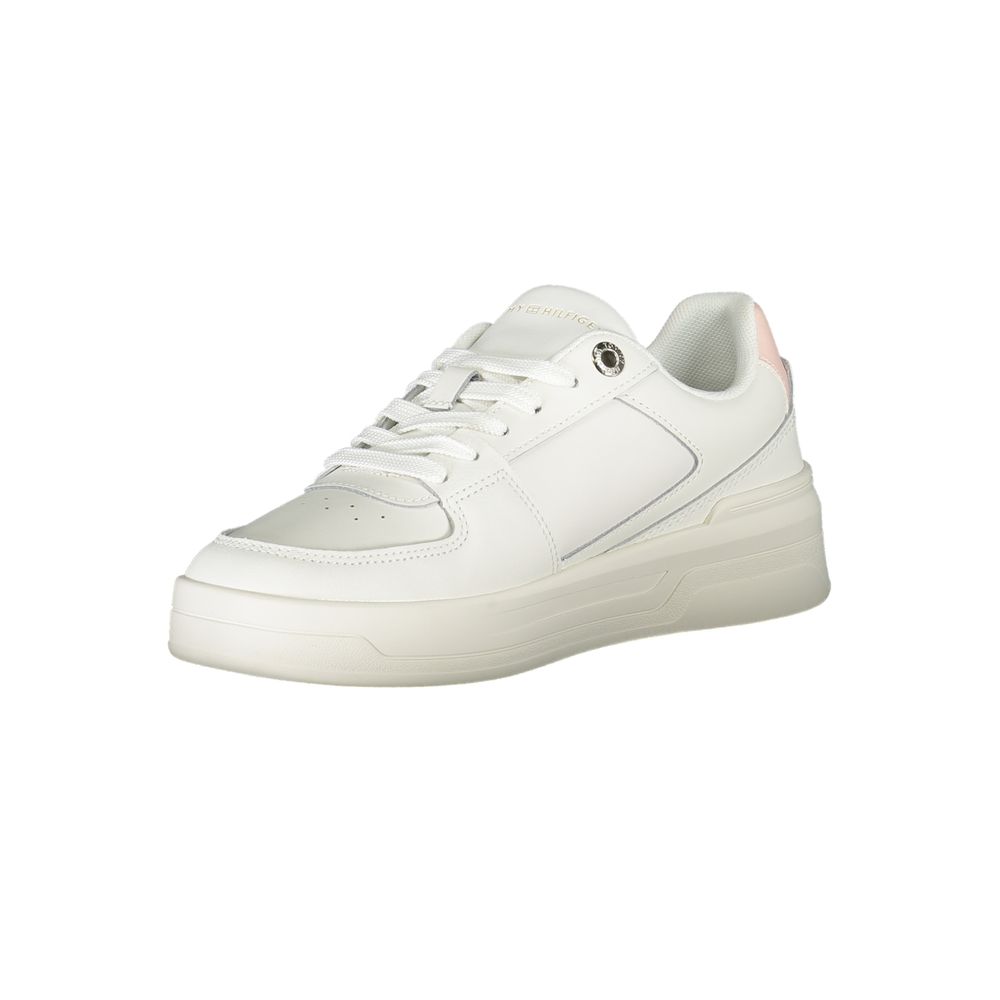 Tommy Hilfiger – Elegante weiße Schnür-Sneaker mit Kontrastdetail