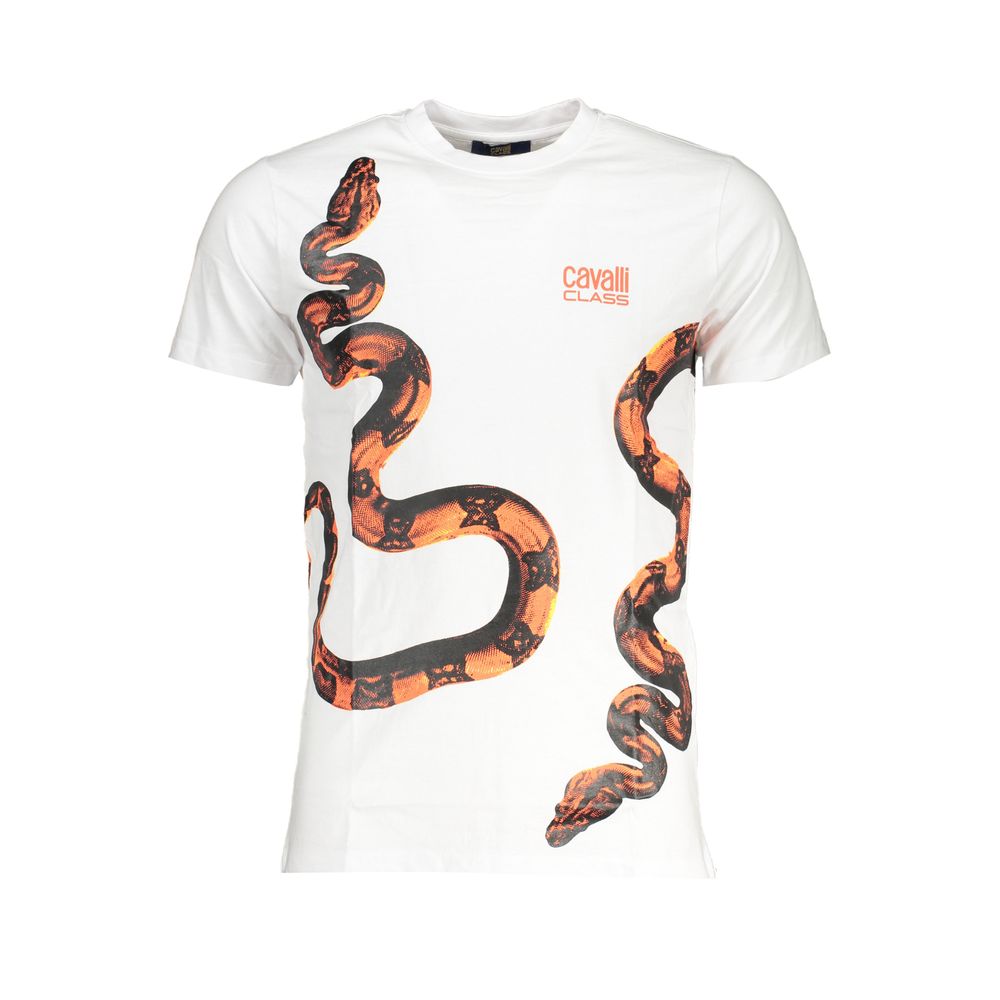 Tricou Cavalli Class din bumbac alb