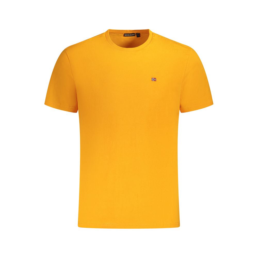 Napapijri Orangefarbenes Herren-T-Shirt aus Baumwolle